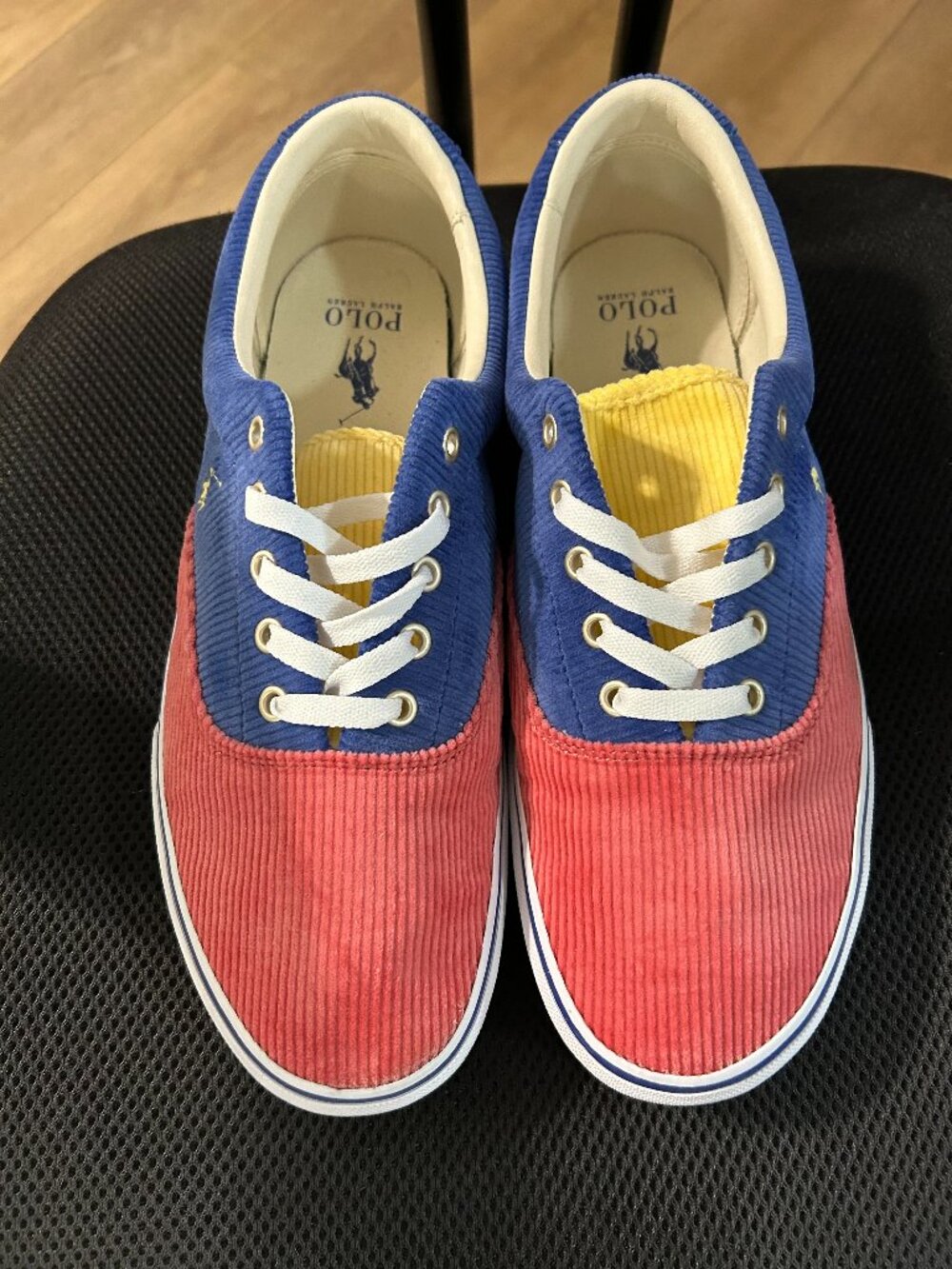 Polo Ralph Lauren Keaton Pony Sneakers Sz 12 Corduroy Colorblock Like New